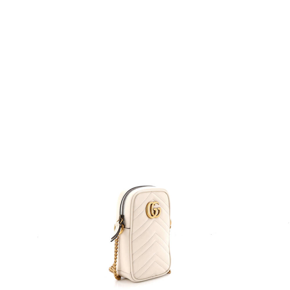 Gucci Mini GG Marmont Vertical Phone Crossbody Bag Matelasse Leather - Picture 2 of 5